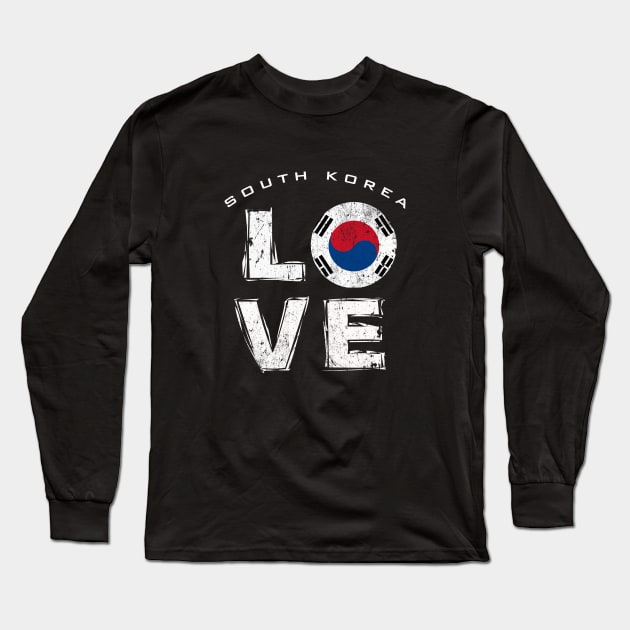 south korea, korea flag Long Sleeve T-Shirt by LND4design